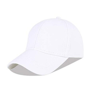 LANGZHEN Baseball Dad Cap 100 Cotton Fits Men Women Classic Adjustable Plain HatStructuredWhite