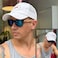 Grace Folly Mens Baseball Cap in Cool Dad Hat Design with Mesh to Stay Cool at The Beach in Summer White