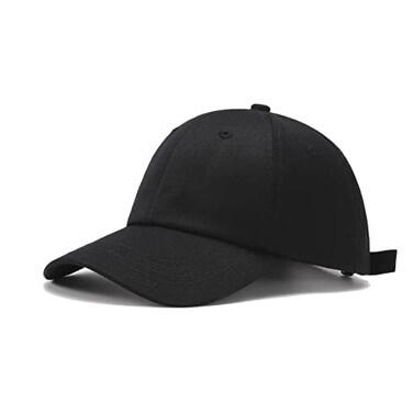 Quanhaigou Low Profile Baseball Cap for Men Women Cotton Dad HatClassic Adjustable Unconstructed Plain Hat Black