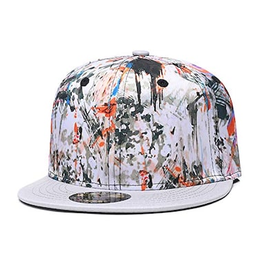 Quanhaigou New Snapback Hat Men Women Flat Bill Visor Caps Hiphop Adjustable Baseball Cap Beige