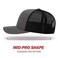 R RICHARDSON Richardson Unisex 112 Trucker Adjustable Snapback Baseball Cap Split CharcoalBlack One Size Fits Most