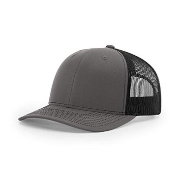R RICHARDSON Richardson Unisex 112 Trucker Adjustable Snapback Baseball Cap Split CharcoalBlack One Size Fits Most