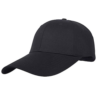 Sportmusies Ajustable Extra Long Bill Baseball Cap Men Women 100 Cotton Visor Hat Black