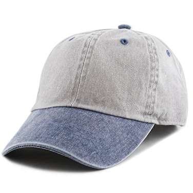 The Hat Depot 100 Cotton Pigment Dyed Low Profile Dad Hat Six Panel Cap 2 GrayNavy