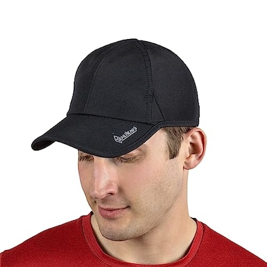 TrailHeads Mens Running Cap with UV Protection Lightweight Quick Drying Performance Sports Hat UPF 50 Adjustable Fit Black