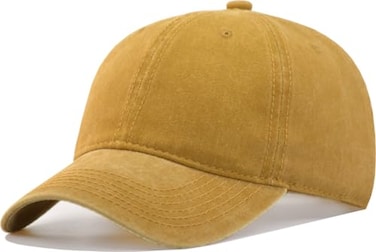 TSSGBL Vintage Cotton Washed Plain Baseball Caps Adjustable Distressed Dad Hats for Men Women Low Profile Blank Soft Ball Caps Gold Yellow