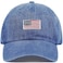 The Hat USA Flag Embroidery Premium 100 Cotton Low Profile Adjustable Baseball Dad Cap Flag Blue Denim