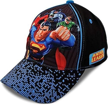 DC Comics Boys Super Hero Baseball Cap 3D Superman Batman and Justice League Hat 2T7 Size 24 Years Justice League Black