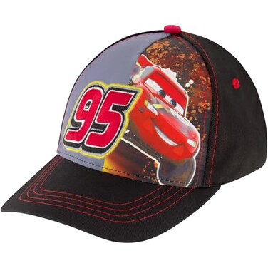 Disney boys Toddler Hat for Boys Ages 27 Lightning Mcqueen Kids Cap Washed Sunhat Baseball Cap Black Red 47 Years US