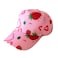 Julerwoo Kids Pink Baseball Cap Strawberry Printed Cute Hats for Girls Strawberry