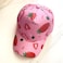 Julerwoo Kids Pink Baseball Cap Strawberry Printed Cute Hats for Girls Strawberry