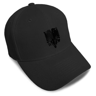 Speedy Pros Custom Baseball Cap Albanian Eagle Black Embroidery Symbols Acrylic Dad Hats for Men Women Black Design Only