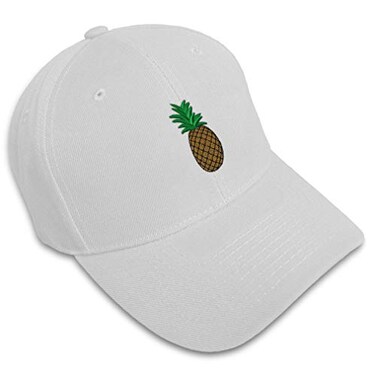 Speedy Pros Custom Baseball Cap Pineapple Embroidery Fruit Acrylic Dad Hats for Men Women White Design Only