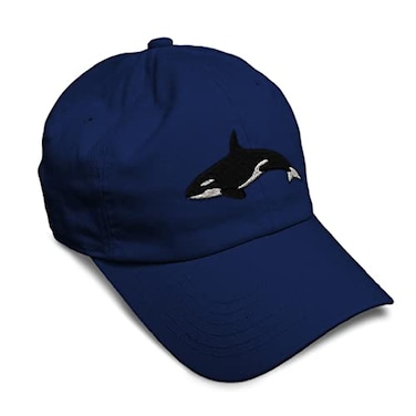 Speedy Pros Soft Baseball Cap Orca A Embroidery Ocean and Orca Embroidery Twill Cotton Dad Hats for Men Women Navy Design Only