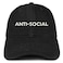 Trendy Apparel Shop Anti Social Embroidered Brushed Cotton Dad Hat Cap Black
