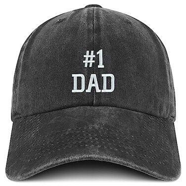 Trendy Apparel Shop Number 1 Dad Embroidered Pigment Dyed Low Profile Cotton Cap Black