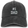 Trendy Apparel Shop Number 1 Dad Embroidered Pigment Dyed Low Profile Cotton Cap Black