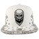 Trendy Apparel Shop Skull Bandana Embroidered Snapback with Paisley Print Flatbill Cap White