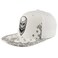 Trendy Apparel Shop Skull Bandana Embroidered Snapback with Paisley Print Flatbill Cap White