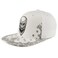 Trendy Apparel Shop Skull Bandana Embroidered Snapback with Paisley Print Flatbill Cap White