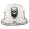 Trendy Apparel Shop Skull Bandana Embroidered Snapback with Paisley Print Flatbill Cap White