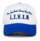 Funky Junque Cute Baseball Cap for Women Vintage Embroidered Trucker Hat Adjustable TwoTone Snapback Livin WhiteRoyal Blue