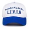 Funky Junque Cute Baseball Cap for Women Vintage Embroidered Trucker Hat Adjustable TwoTone Snapback Livin WhiteRoyal Blue