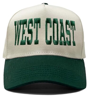 Funky Junque Green Hats Vintage Trucker Hat Embroidered Adjustable Two Tone Snapback Cap Men Women West Coast GreenBeige