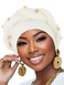 Woeoe African Turban PreTied White Headwrap for Women White