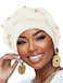 Woeoe African Turban PreTied White Headwrap for Women White