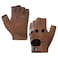 Harssidanzar Mens Fingerless Half Finger Leather Driving Gloves Lambskin Unlined Upgrade GM032USSaddle Size M