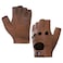 Harssidanzar Mens Fingerless Half Finger Leather Driving Gloves Lambskin Unlined Upgrade GM032USSaddle Size M