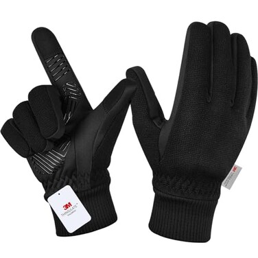 MOREOK Winter Gloves for MenWomen 10F 3M Thinsulate Warm Touch Screen Snow Ski Bicycle Bike Gloves for DrivingCyclingRunningHikingBlackS