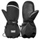 MCTi Kids Mittens Waterproof Winter Ski Warm Sherpa Lined Long Cuff with String Black XXSmallFits 57 Years