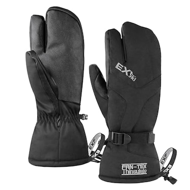 EXski Waterproof Winter 3Finger Ski Gloves Warm Insulated Snow Mittens for Cold Weather Snowboard Snowmobile XLarge