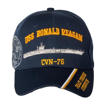 Artisan Owl Officially Licensed USS Reagan Embroidered Baseball Cap Blue