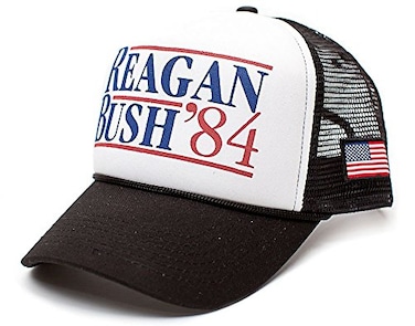 Back To Back World War Champs Reagan Bush 84 Hat USA Flag Unisex Adult Cap BlackWhite