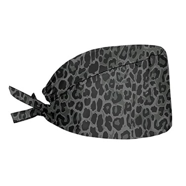 Belidome Working Hats with Black Leopard Print Back Cap with Adjustable Tie Sweatband