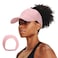 BUTITNOW Women Backless Ponytail Baseball Cap for Curly Hair Afro Puff High Messy Bun Adjustable Perforated Ponycap Pink