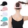 BUTITNOW Women Backless Ponytail Baseball Cap for Curly Hair Afro Puff High Messy Bun Adjustable Perforated Ponycap Pink