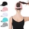 BUTITNOW Women Backless Ponytail Baseball Cap for Curly Hair Afro Puff High Messy Bun Adjustable Perforated Ponycap Pink