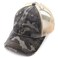 C.C CC Exclusives Hatsandscarf Washed Distressed Cotton Denim Ponytail Hat Adjustable Baseball Cap BT15 Dk GreyCamo