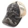 C.C CC Exclusives Hatsandscarf Washed Distressed Cotton Denim Ponytail Hat Adjustable Baseball Cap BT15 Dk GreyCamo