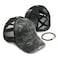 C.C CC Exclusives Washed Distressed Cotton Denim CrissCross Ponytail Hat Baseball Cap Bundle Hair Tie BT780 Camo Black