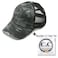 C.C CC Exclusives Washed Distressed Cotton Denim CrissCross Ponytail Hat Baseball Cap Bundle Hair Tie BT780 Camo Black