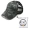 C.C CC Exclusives Washed Distressed Cotton Denim CrissCross Ponytail Hat Baseball Cap Bundle Hair Tie BT780 Camo Black