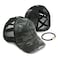 C.C CC Exclusives Washed Distressed Cotton Denim CrissCross Ponytail Hat Baseball Cap Bundle Hair Tie BT780 Camo Black