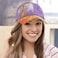 C.C CC Exclusives Washed Distressed Cotton Denim CrissCross Ponytail Hat Baseball Cap Bundle Hair Tie BT780BT791 A Elastic BandCoral Td