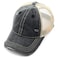 C.C CC Hatsandscarf Exclusives Washed Distressed Cotton Denim Ponytail Hat Adjustable Baseball Cap BT12 Black