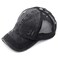 C.C CC Hatsandscarf Exclusives Washed Distressed Cotton Denim Ponytail Hat Adjustable Baseball Cap BT13